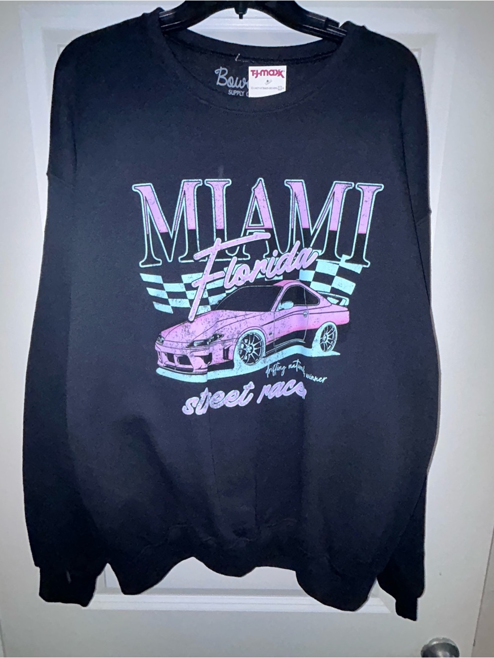 Black Miami Florida Graphic Sweatshirt